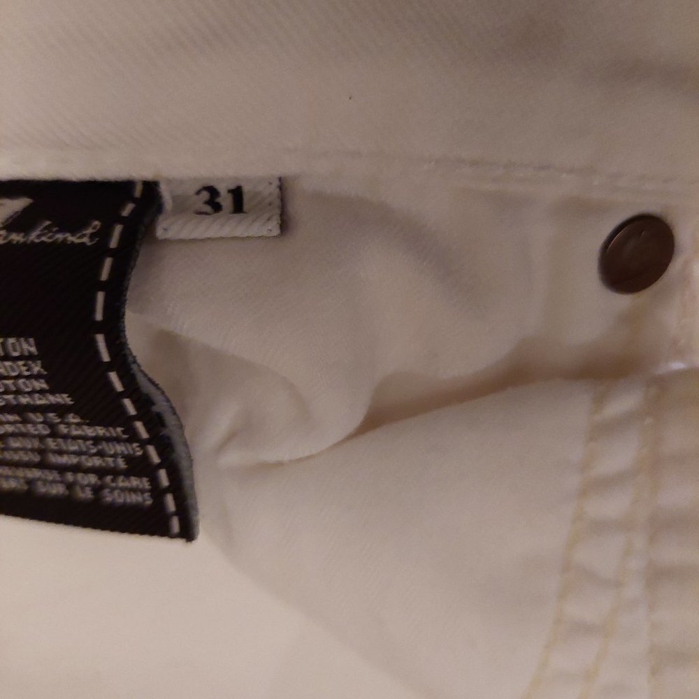 Seven For All Mankind White Denim Skinny Jeans Size 31 - Inseam 34 - Picture 13 of 16